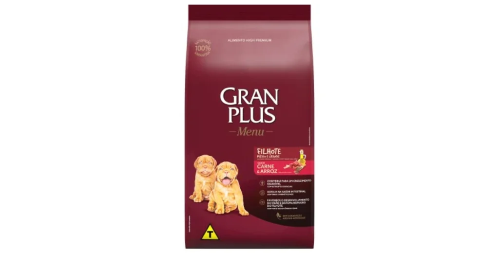 GranPlus Menu Cães Filhotes Carne e Arroz